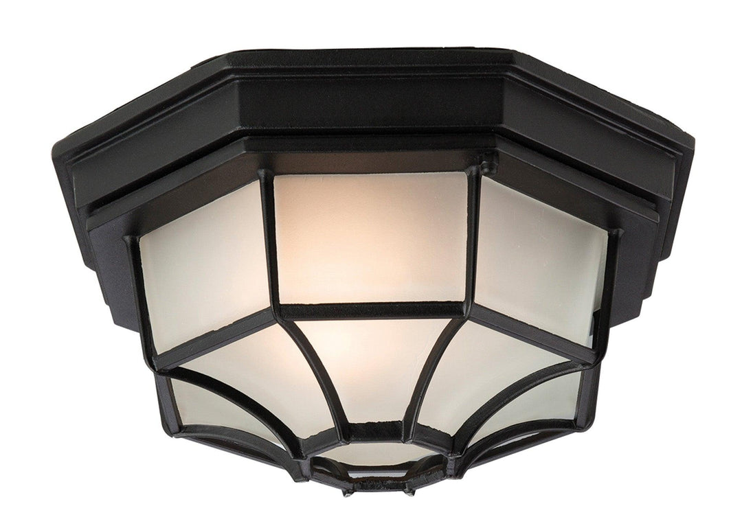 6 Panel Lantern - Flush Fitting Black - Prisma Lighting