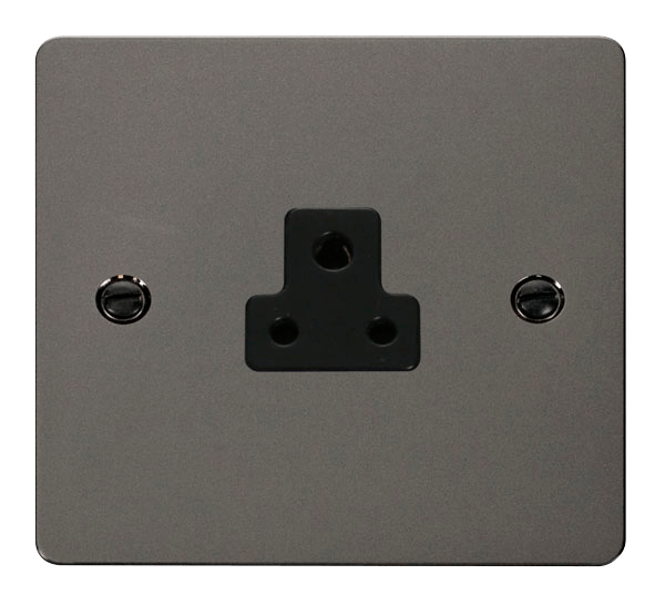 Define 2A Round Pin Socket Outlet  FPBN039BK | Prisma Lighting