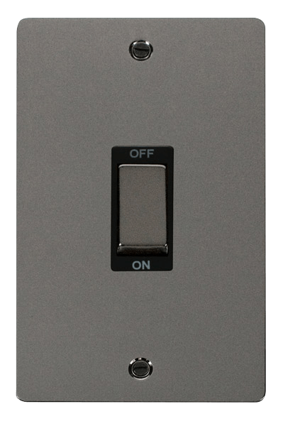 Define Ingot 2 Gang 45A DP Switch FPBN502BK | Prisma Lighting