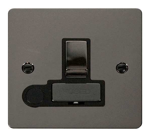 Define Ingot 13A Switched Connection Unit  + Flex Outlet FPBN551BK | Prisma Lighting