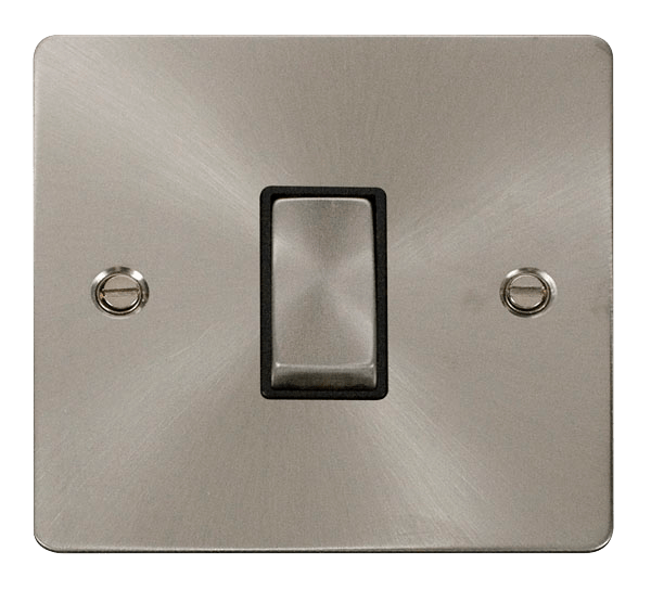 Define Flat Plate Ingot 10A - Ingot 10AX 1 Gang Intermediate Switch  - Black in black finish.