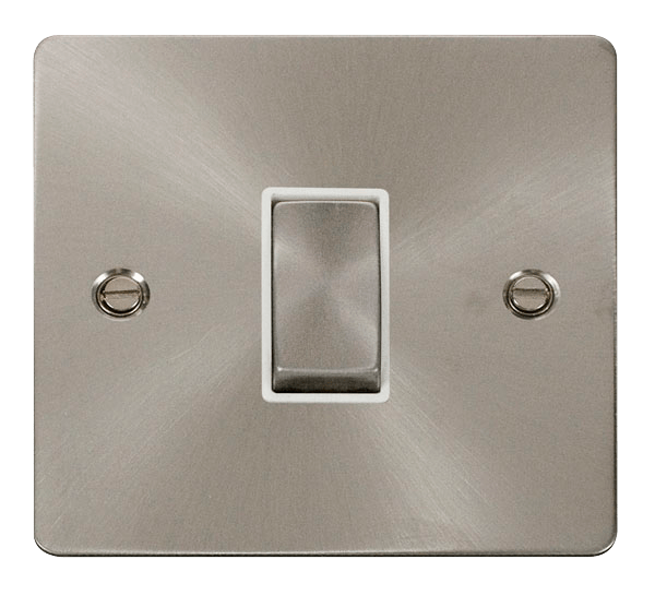 Define Flat Plate Ingot 10A - Ingot 10AX 1 Gang Intermediate Switch  - White in black finish.