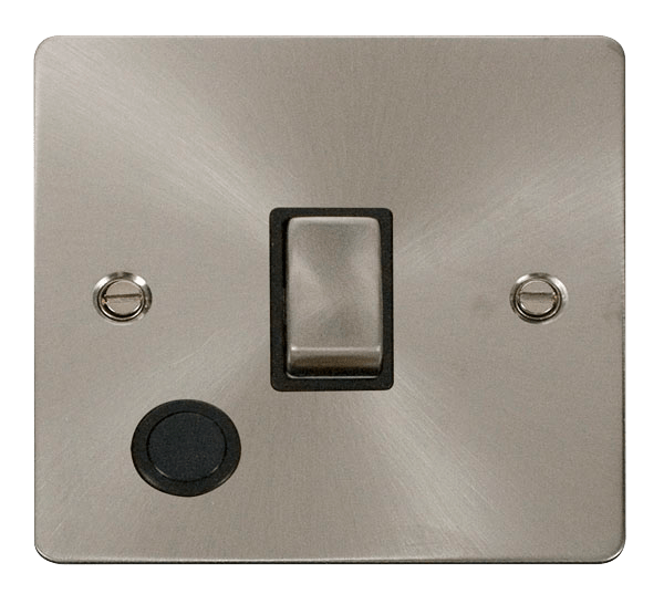 Define Flat Pl Ingot 1G Sw+ - Ingot 20A 1 Gang DP Switch + Flex Outlet   - Black in black finish.