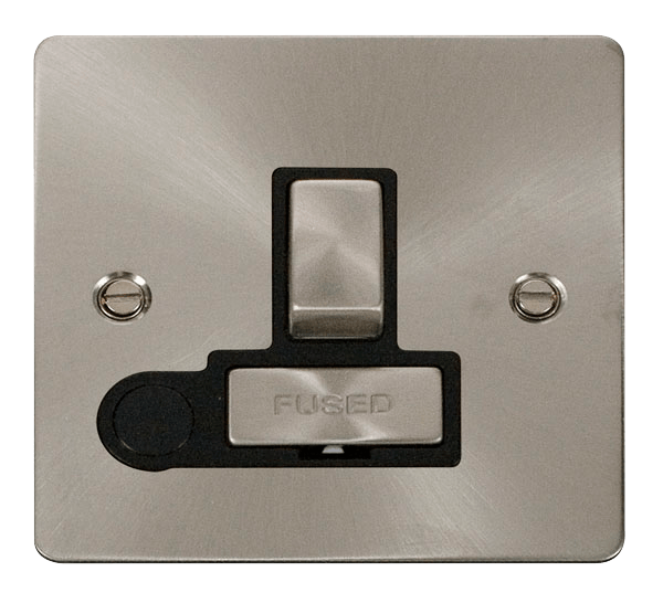 Define Flat Plate Ingot 13A - Ingot 13A Switched Connection Unit  + Flex Outlet - Black in black finish.