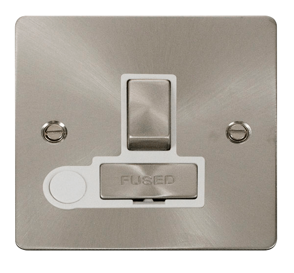 Define Flat Plate Ingot 13A - Ingot 13A Switched Connection Unit  + Flex Outlet - White in black finish.