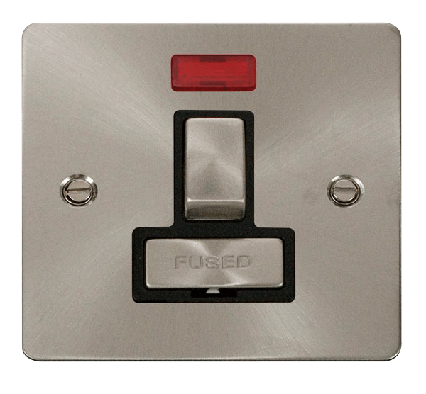 Define Flat Plate Ingot 13A - Ingot 13A Switched Connection Unit  + Neon  - Black in black finish.