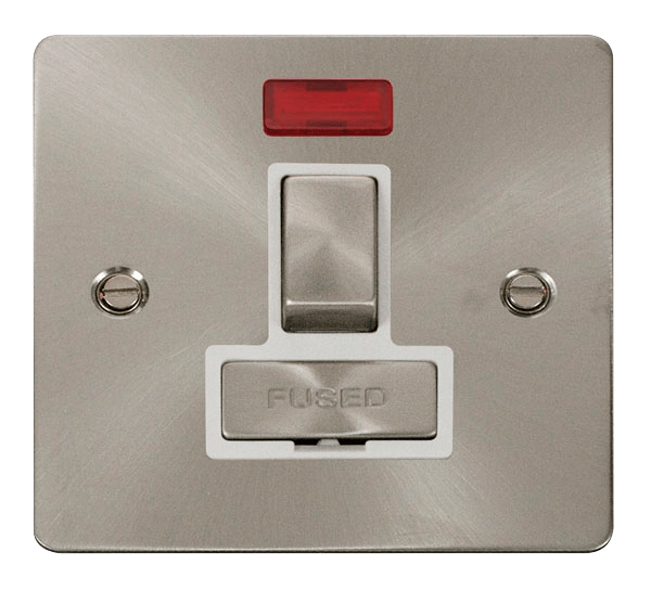 Define Flat Plate Ingot 13A - Ingot 13A Switched Connection Unit  + Neon  - White in black finish.