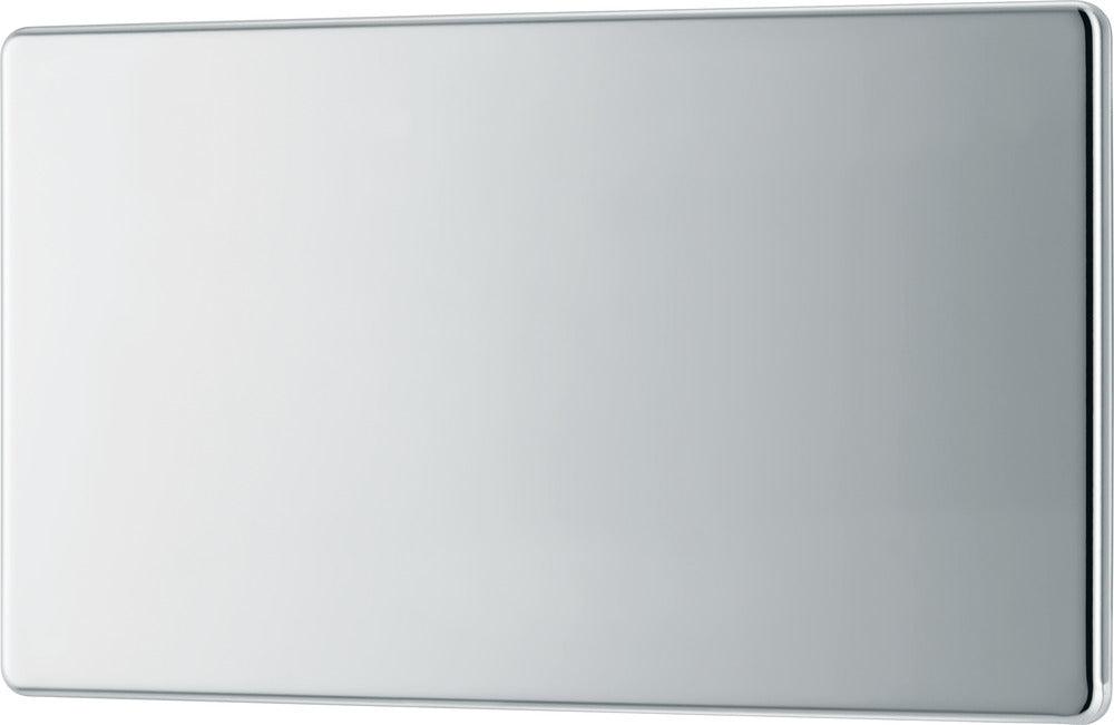 Screwless Flatplate Double Blank Plate - Prisma Lighting