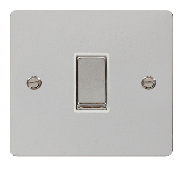 Define Flat Plate Ingot 10A - Ingot 10AX 1 Gang 2 Way Switch  - White in black finish.