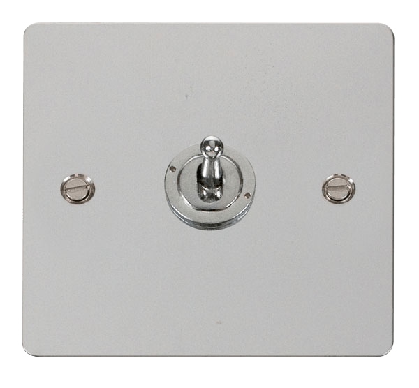 Define Flat Plate 10A 1Gang - 10AX 1 Gang 2 Way Toggle Switch in black finish.