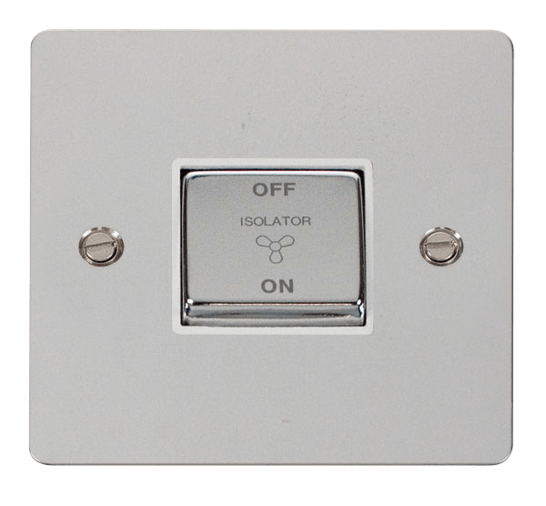 Define Flat Plate Ingot 10A - Ingot 10A 3 Pole Fan Isolation Switch  - White in black finish.