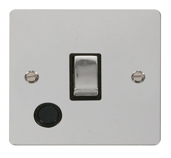 Define Flat Pl Ingot 1G Sw+ - Ingot 20A 1 Gang DP Switch + Flex Outlet   - Black in black finish.