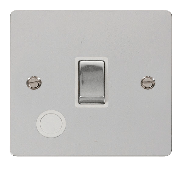 Define Flat Pl Ingot 1G Sw+ - Ingot 20A 1 Gang DP Switch + Flex Outlet   - White in black finish.