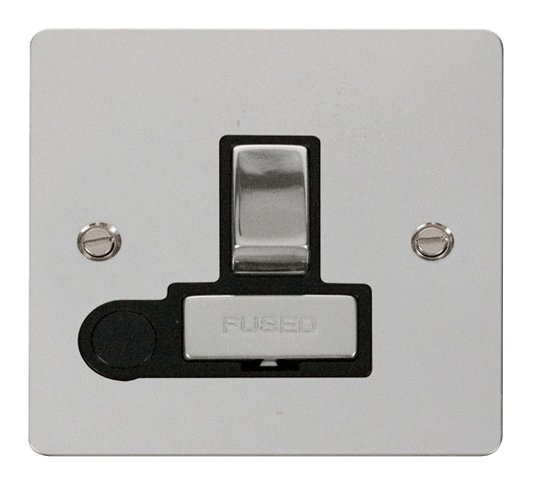 Define Flat Plate Ingot 13A - Ingot 13A Switched Connection Unit  + Flex Outlet - Black in black finish.