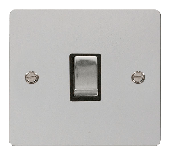 Define Flat Plate Ingot 20A - Ingot 20A 1 Gang DP Switch   - Black in black finish.