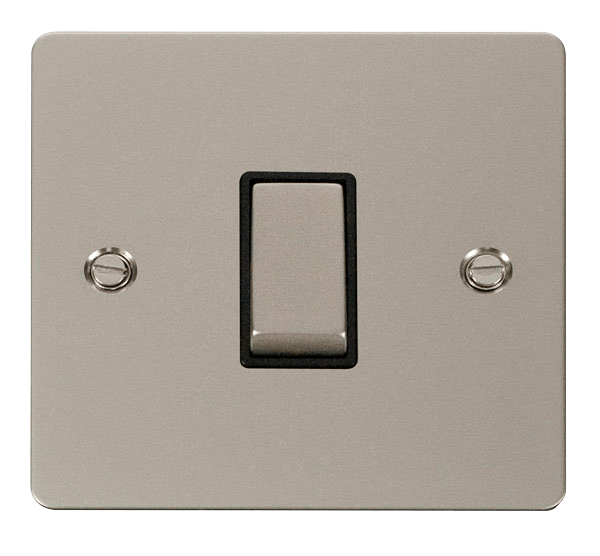 Define Flat Plate Ingot 10A - Ingot 10AX 1 Gang Intermediate Switch  - Black in black finish.