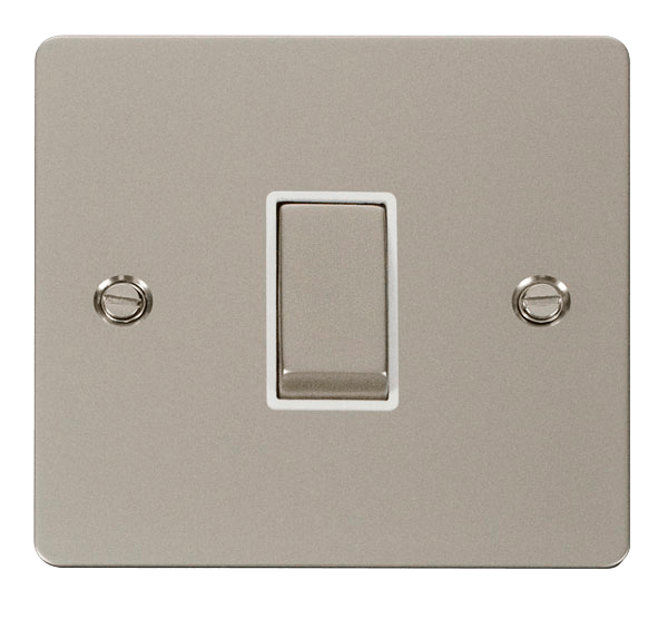 Define Flat Plate Ingot 10A - Ingot 10AX 1 Gang Intermediate Switch  - White in black finish.