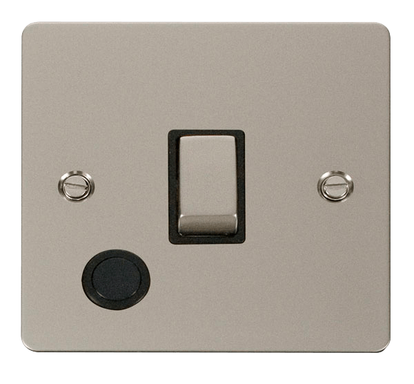 Define Flat Pl Ingot 1G Sw+ - Ingot 20A 1 Gang DP Switch + Flex Outlet   - Black in black finish.