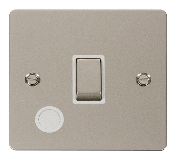 Define Flat Pl Ingot 1G Sw+ - Ingot 20A 1 Gang DP Switch + Flex Outlet   - White in black finish.