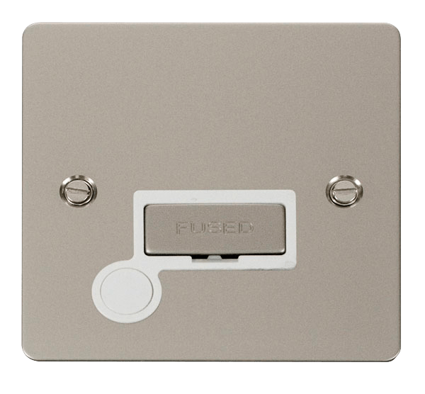 Define Flat Pl Ingot Spur + - Ingot 13A Connection Unit  + Flex Outlet - White in black finish.