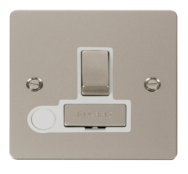 Define Flat Plate Ingot 13A - Ingot 13A Switched Connection Unit  + Flex Outlet - White in black finish.