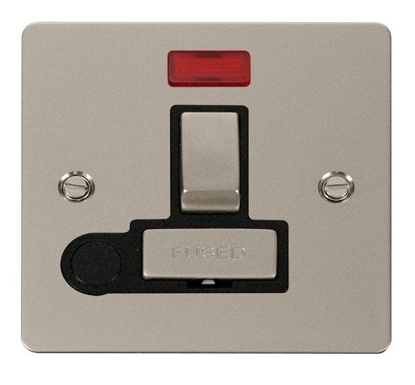 Define Flat Plate Ingot 13A - Ingot 13A Switched Connection Unit  + Flex Outlet + Neon - Black in black finish.