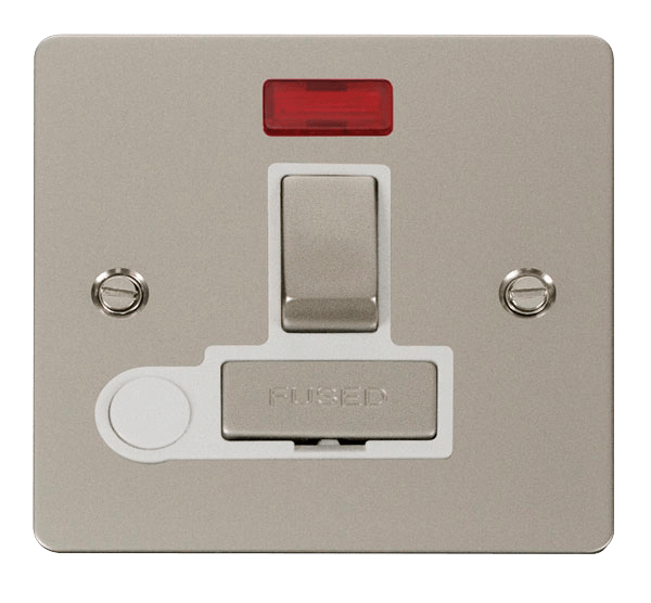 Define Flat Plate Ingot 13A - Ingot 13A Switched Connection Unit  + Flex Outlet + Neon - White in black finish.