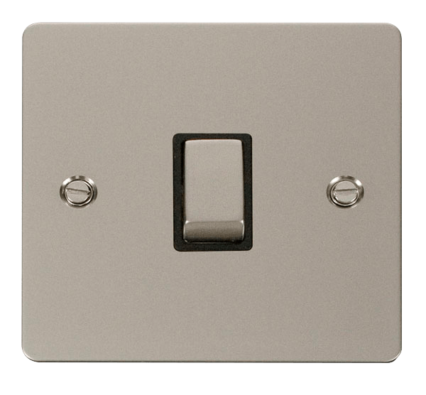 Define Flat Plate Ingot 20A - Ingot 20A 1 Gang DP Switch   - Black in black finish.