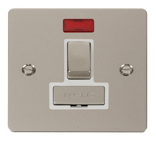 Define Flat Plate Ingot 13A - Ingot 13A Switched Connection Unit  + Neon  - White in black finish.