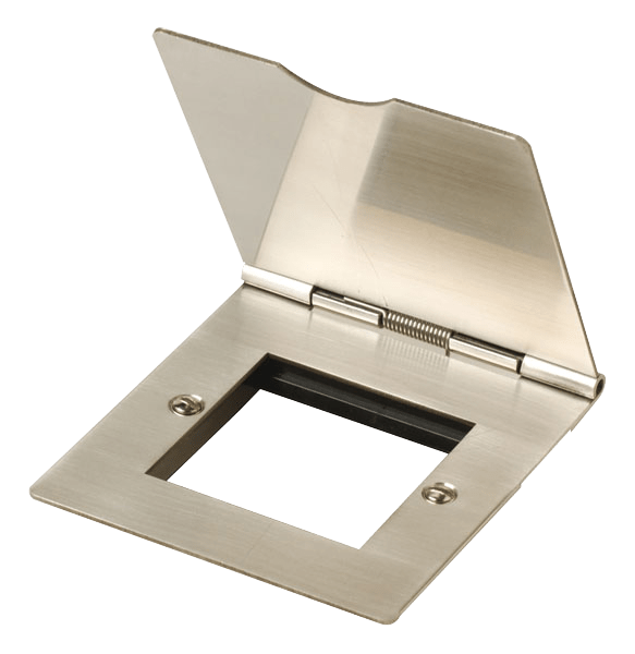 Click New Media 1 Gang New Media Floor Plate - Twin Aperture - Stainless Steel FS311SS