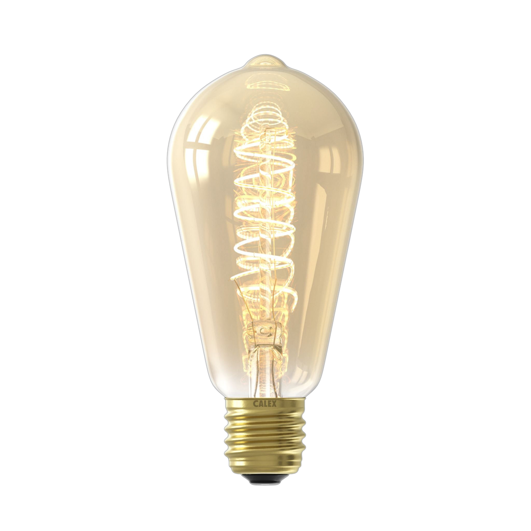Calex LED Flex Filament Rustic Lamp ST64, Gold, E27, Dimmable