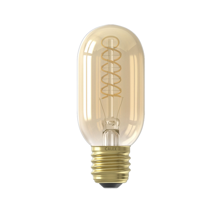 Calex LED Flex Filament Tube Lamp T45x110, Gold, E27, Dimmable