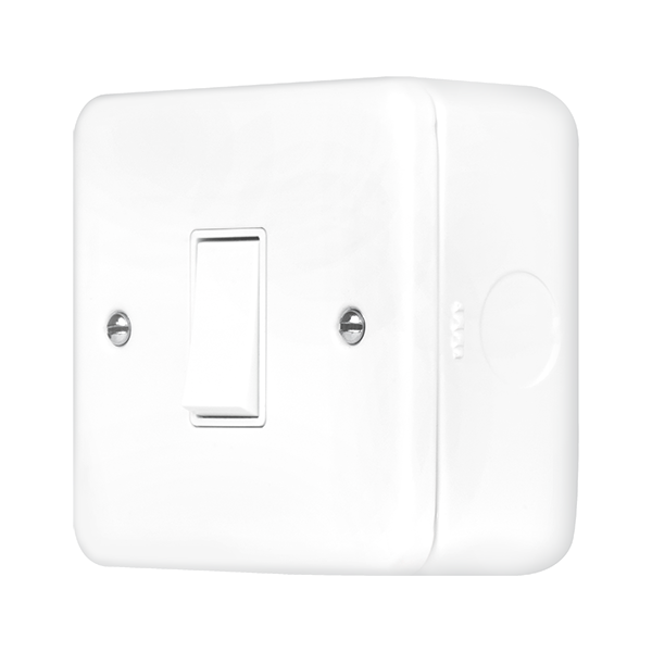 Polar White Industrial Wall Switch Metal Clad Pro 10AX 1 Gang 2 Way Switch MCP011PW