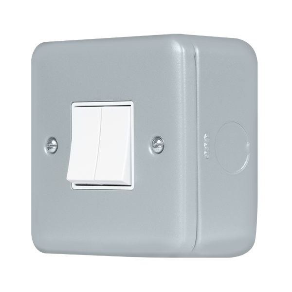 Metal Industrial Wall Switch Metal Clad Pro 10AX 2 Gang 2 Way Switch MCP012