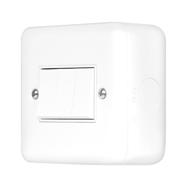 Polar White Industrial Wall Switch Metal Clad Pro 10AX 3 Gang 2 Way Switch MCP013PW