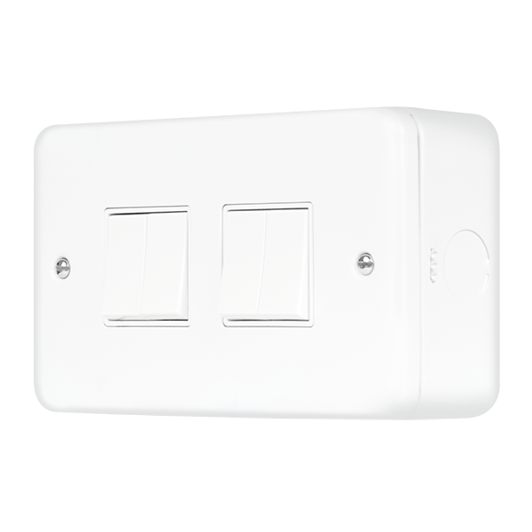 Polar White Industrial Wall Switch Metal Clad Pro 10AX 4 Gang 2 Way Switch MCP019PW