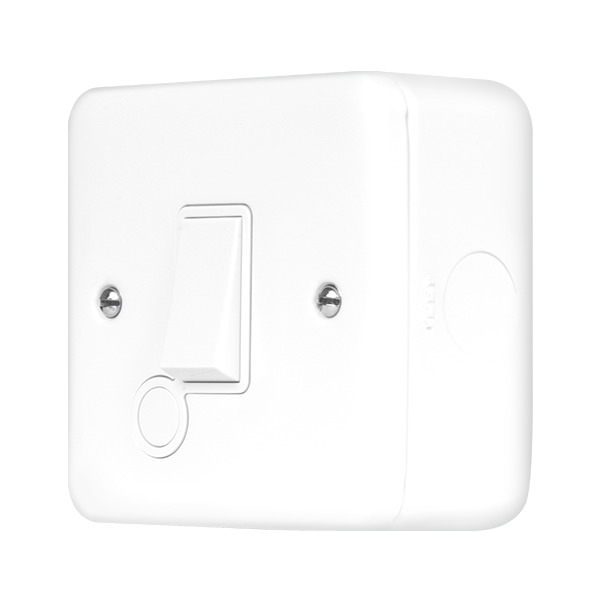 Polar White Industrial Wall 20a Switch Double Pole Metal Clad Pro 20A Double Pole Switch With Optional Flex Outlet MCP022PW