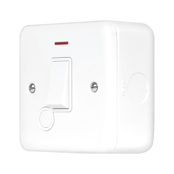 Polar White Industrial Wall 20a Switch Double Pole with Flex Outlet Metal Clad Pro 20A Double Pole Switch With Optional Flex Outlet & Led MCP023PW
