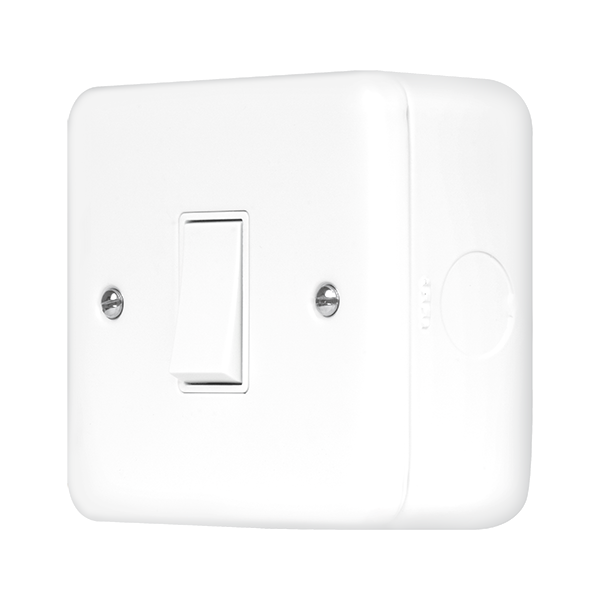 Polar White Industrial Wall Intermediate Switch Metal Clad Pro 10AX 1 Gang Intermediate Switch MCP025PW