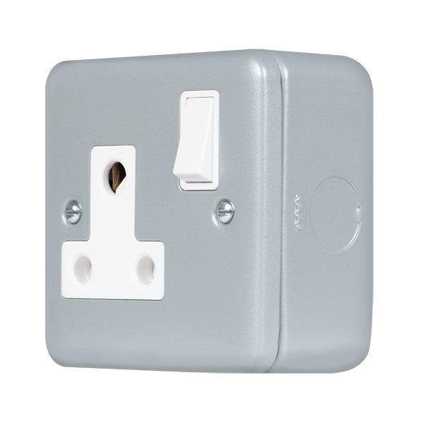 Metal Industrial Wall 15A Round Pin Socket Metal Clad Pro 15A Round Pin Socket Outlet MCP034