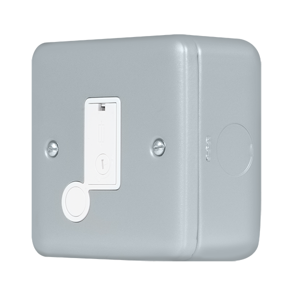 Metal Industrial Wall 3A Fused Spur Metal Clad Pro 3A Fused Connection With Flex Outlet With Optional Flex Outlet MCP049