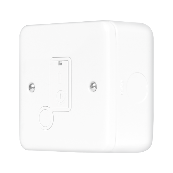 Polar White Industrial Wall 13A Fused Spur Metal Clad Pro 13A Fused Connection With Flex Outlet With Optional Flex Outlet MCP050PW