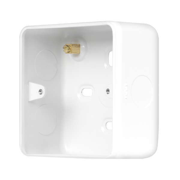 Polar White Industrial Wall  Metal Clad Pro 1 Gang 40Mm Deep Surface Mounting Box (Without Knockouts) MCP083BPW