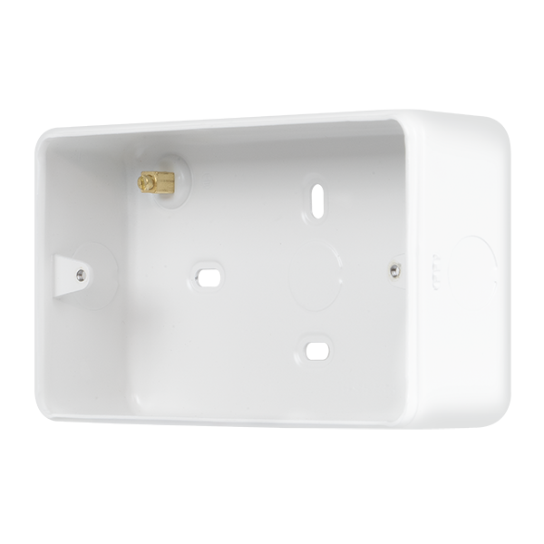 Polar White Industrial Wall  Metal Clad Pro 2 Gang 40Mm Deep Surface Mounting Box MCP084PW
