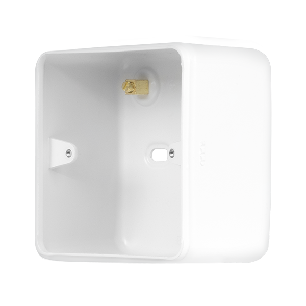 Polar White Industrial Wall  Metal Clad Pro 1 Gang 50Mm Deep Surface Mounting Box (Without Knockouts) MCP087BPW