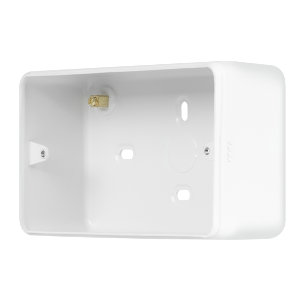 Polar White Industrial Wall  Metal Clad Pro 2 Gang 50Mm Deep Surface Mounting Box (Without Knockouts) MCP088BPW
