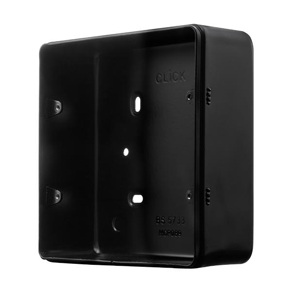 Black Industrial Wall  Metal Clad Pro 2 Gang 50Mm Deep 2 Tier Surface Mounting Box (Without Knockouts) MCP089BBK