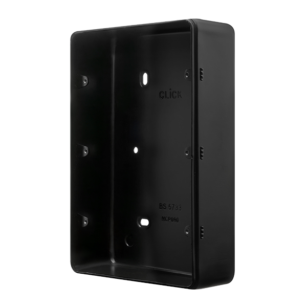 Black Industrial Wall  Metal Clad Pro 2 Gang 50Mm Deep 3 Tier Surface Mounting Box (Without Knockouts) MCP090BBK