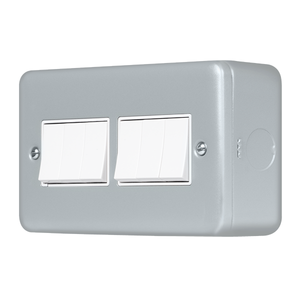 Metal Industrial Wall  Metal Clad Pro 10AX 6 Gang 2 Way Switch MCP105