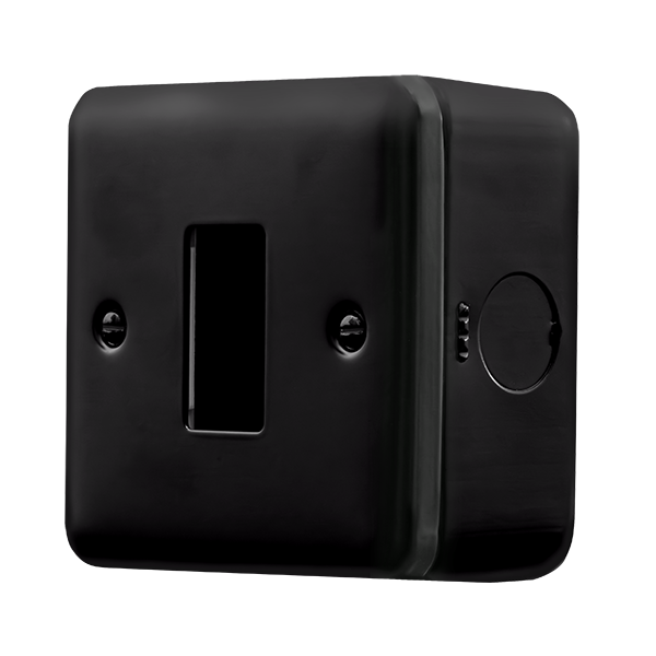 Black Industrial Wall  Metal Clad Pro 1 Gang Gridpro Front Plate MCP20401BK